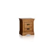 French Rustic Solid Oak Bedside Table gallery detail image