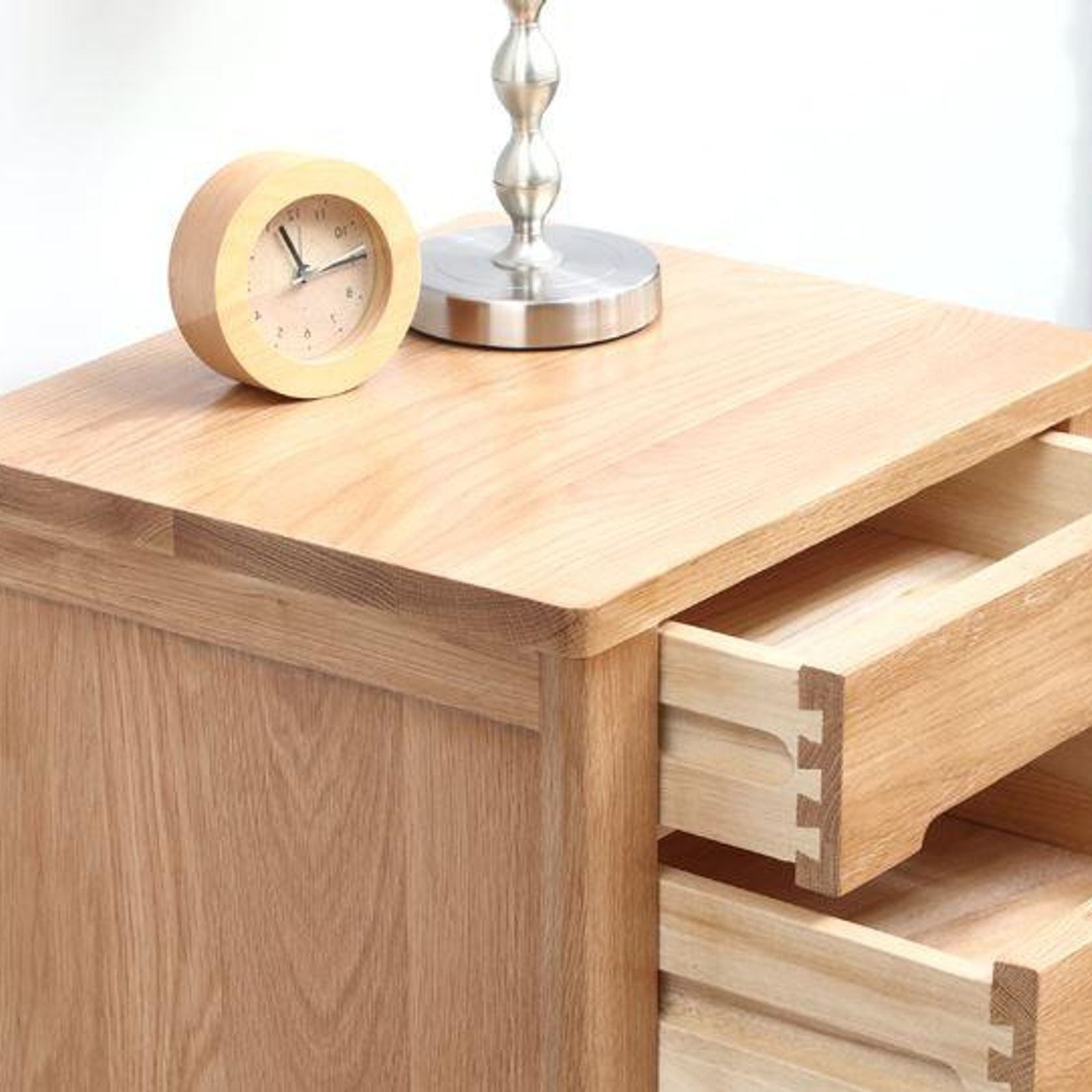 Humbie Natural Solid Oak Bedside Table gallery detail image