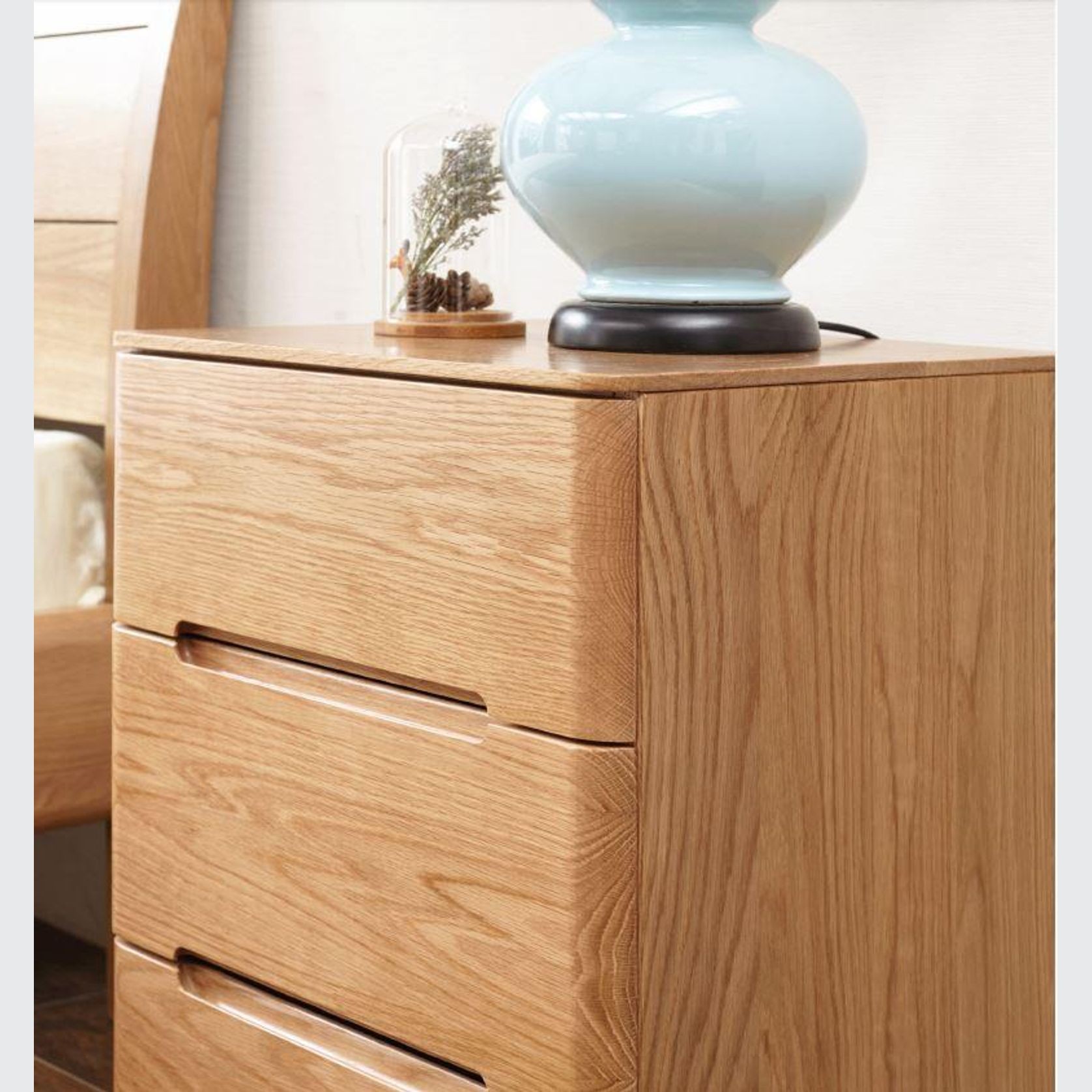 Manchester Natural Solid Oak Bedside Table gallery detail image