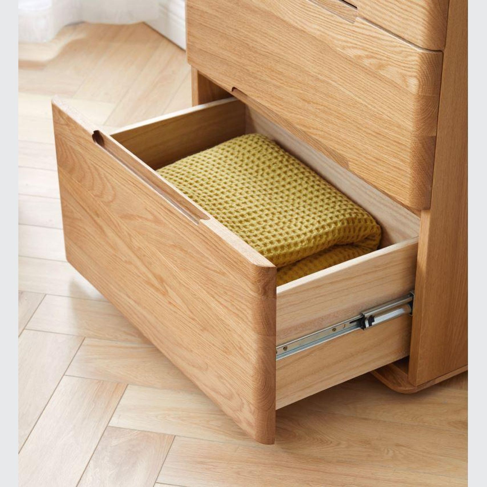 Manchester Natural Solid Oak Bedside Table gallery detail image