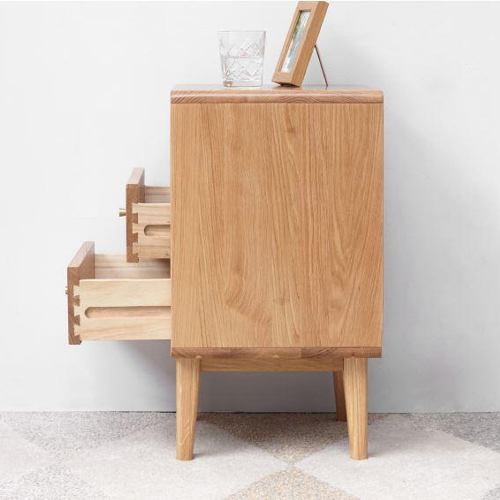 Oslo Natural Solid Oak Bedside Table gallery detail image