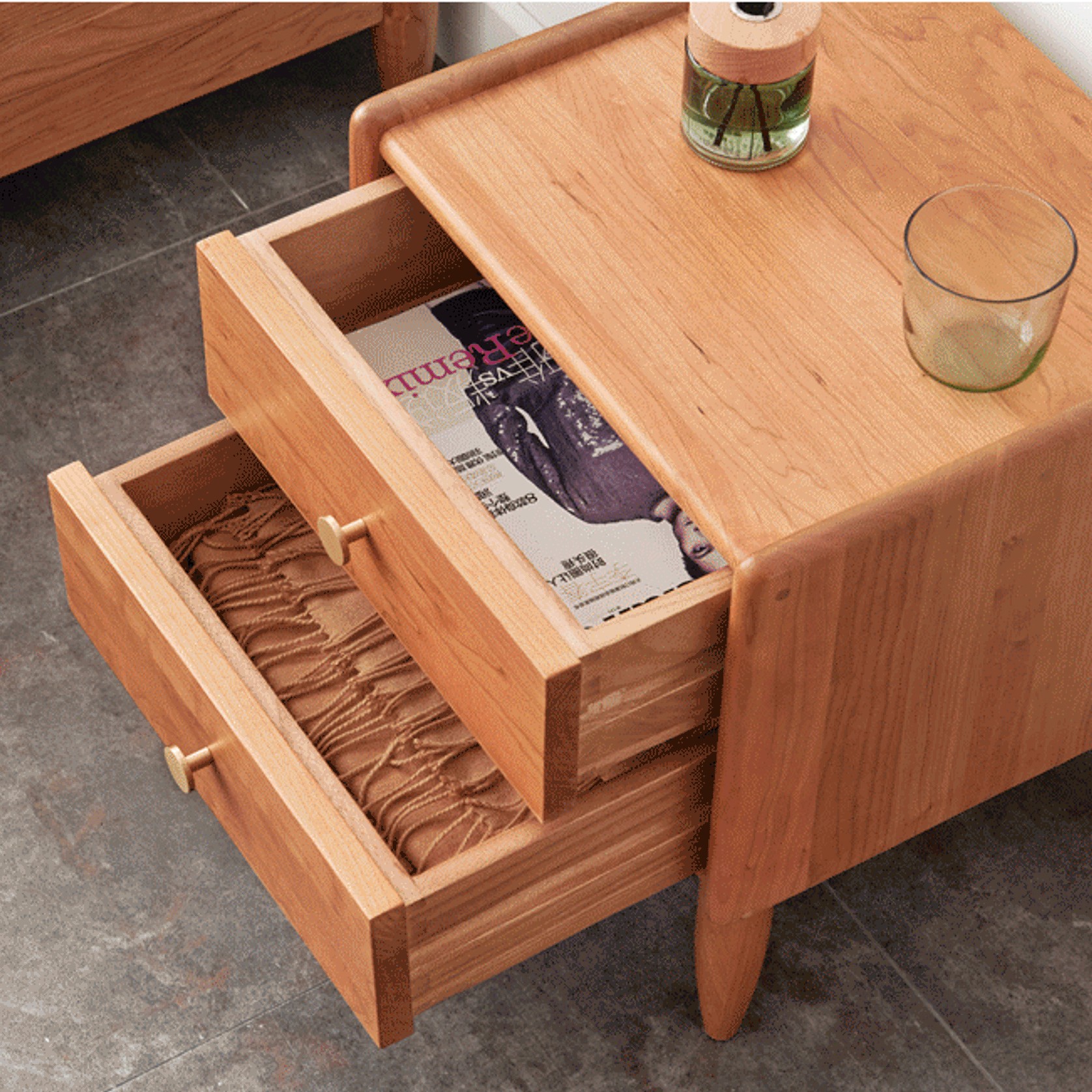 Prunus Solid Cherry Bedside Table gallery detail image