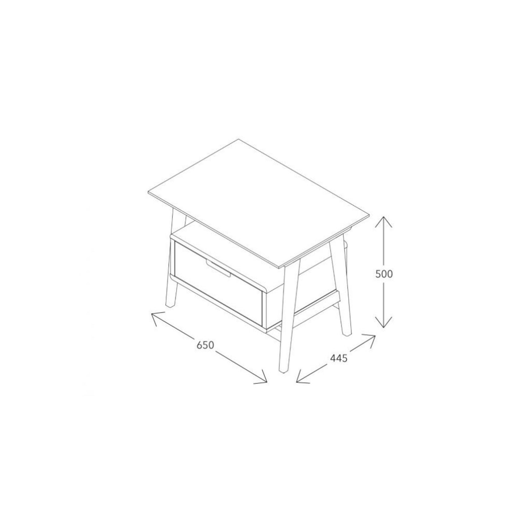 Rome Bedside Table | Natural Hardwood gallery detail image