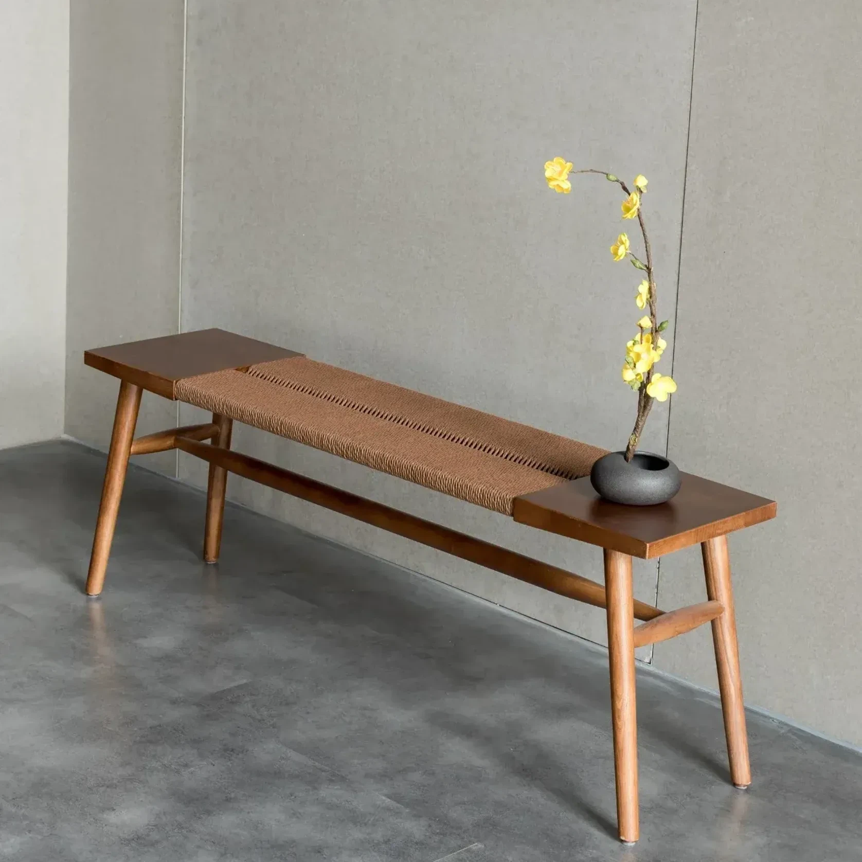 Japandi Rope Woven Dining Bench Woven gallery detail image