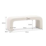 Harper 120cm Arch Bench Seat | Cream Bouclé gallery detail image