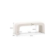 Harper 120cm Arch Bench Seat | Cream Bouclé gallery detail image