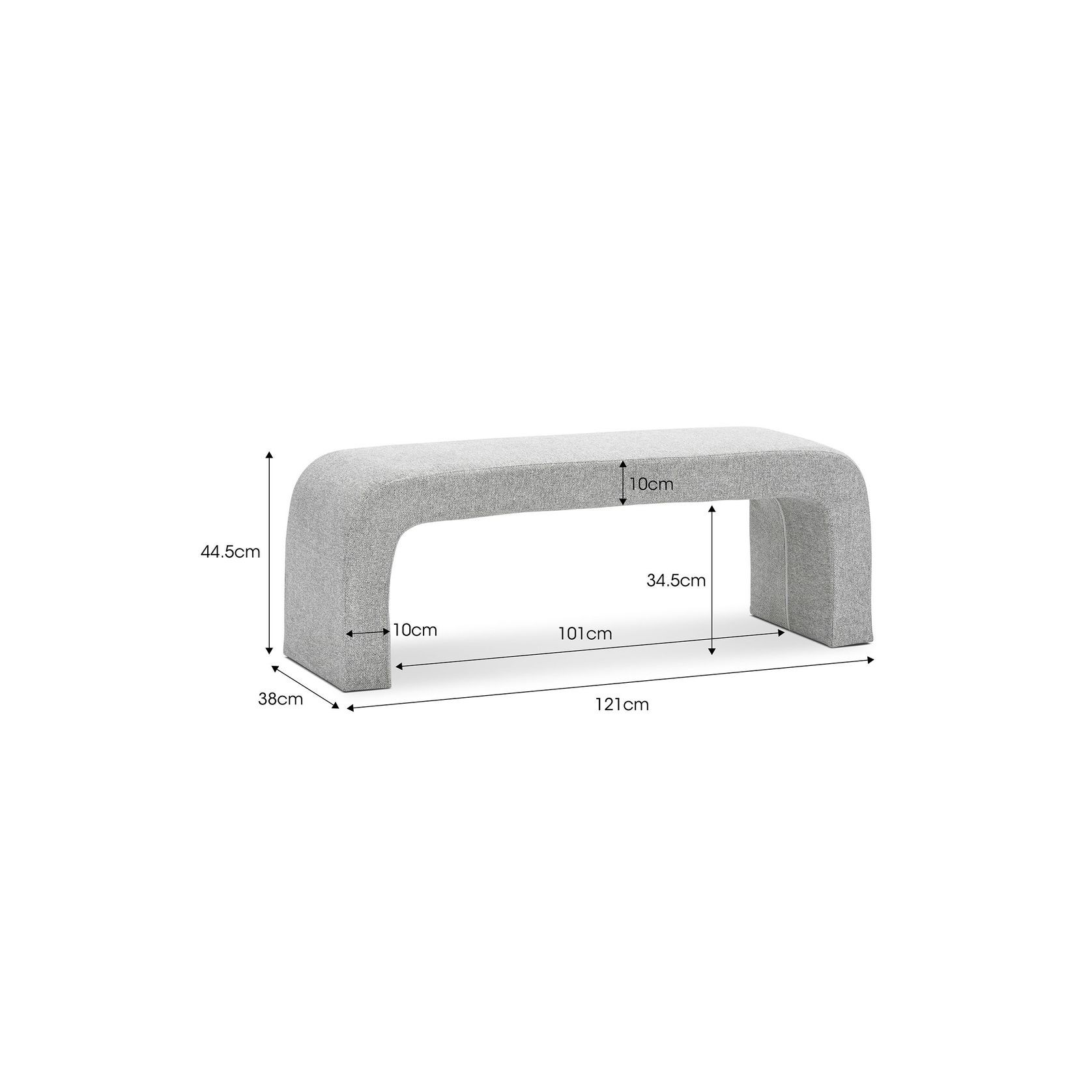 Harper 120cm Arch Bench Seat | Hail Grey gallery detail image