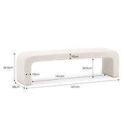 Harper 160cm Arch Bench Seat | Cream Bouclé gallery detail image