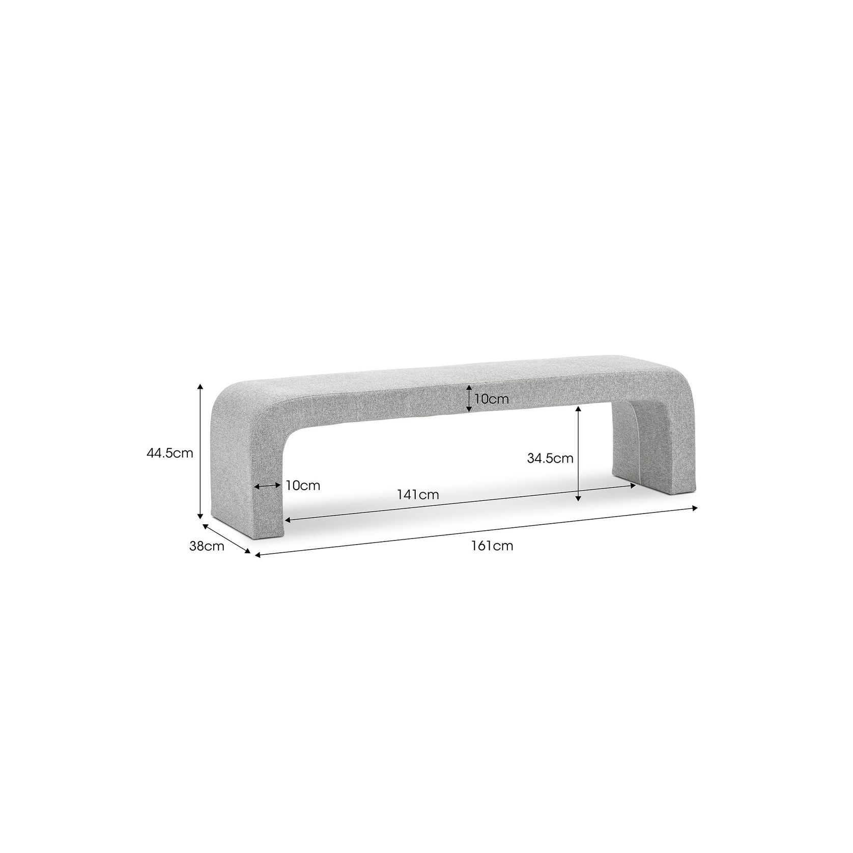 Harper 160cm Arch Bench Seat | Hail Grey gallery detail image