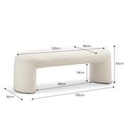 Remi 120cm Bench Seat | Teddy Cream gallery detail image