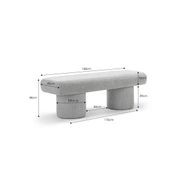Nico 140cm Bench Seat | Hail Grey gallery detail image