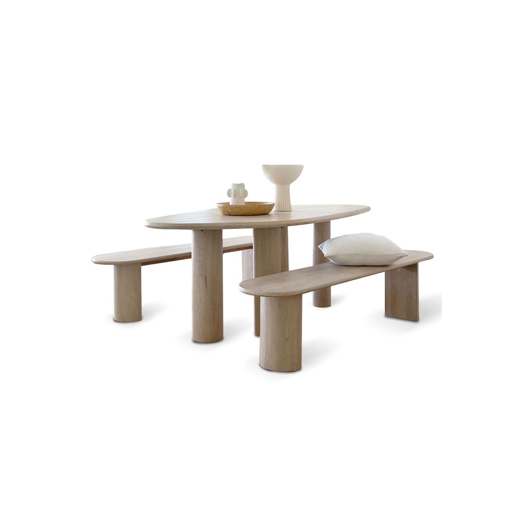 Nambucca 2m Table w/ 2x Kirribilli benches Dining Set gallery detail image
