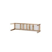 Lazie Leather Strapping Bench | Teak & White gallery detail image