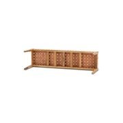 Lazie Leather Strapping Bench | Teak & Natural Tan gallery detail image