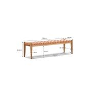 Lazie Leather Strapping Bench | Teak & Natural Tan gallery detail image
