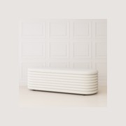 Channelled Boucle Storage Bench gallery detail image