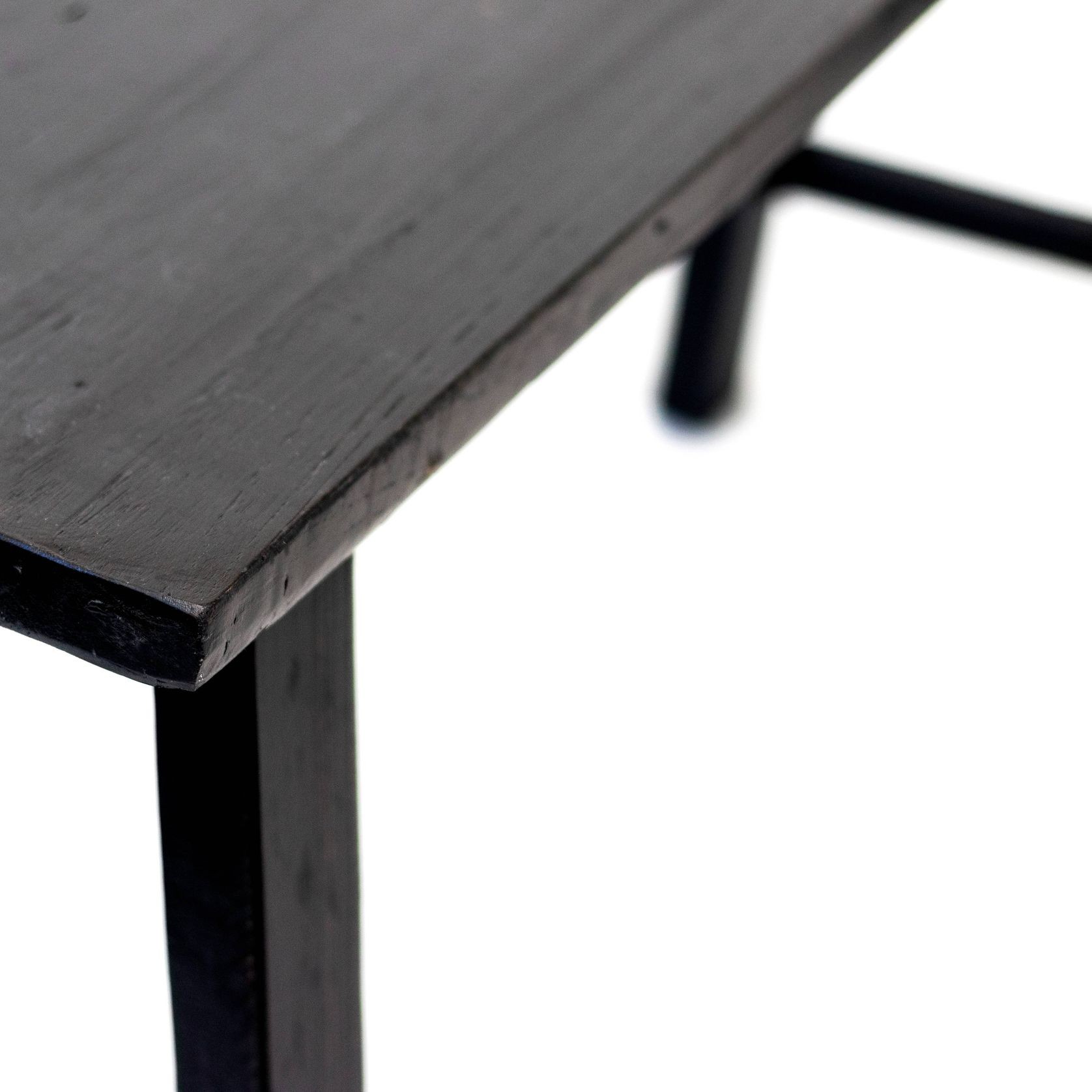 Rustico Reclaimed Teak Bench - Medium, Black gallery detail image