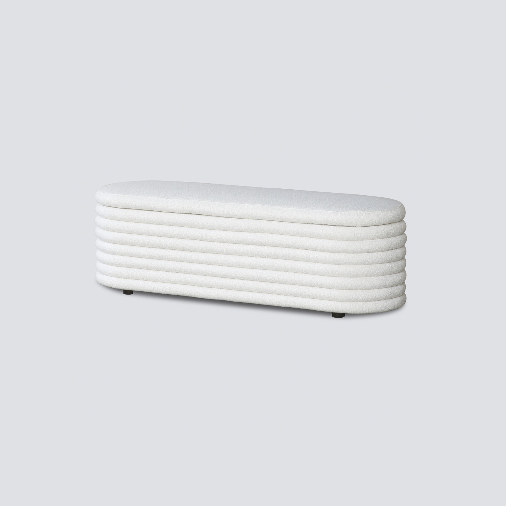 Channelled Boucle Storage Bench gallery detail image