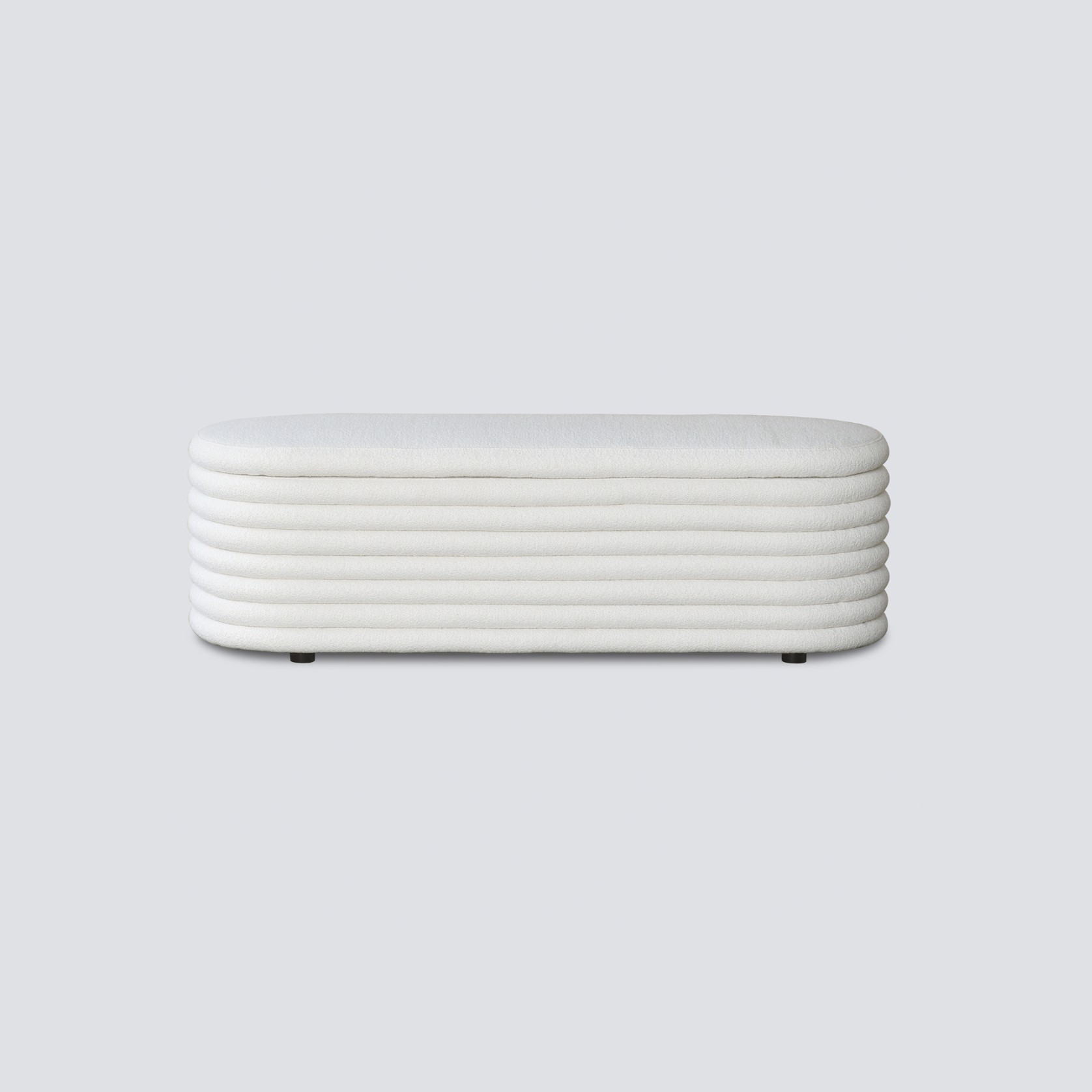 Channelled Boucle Storage Bench gallery detail image