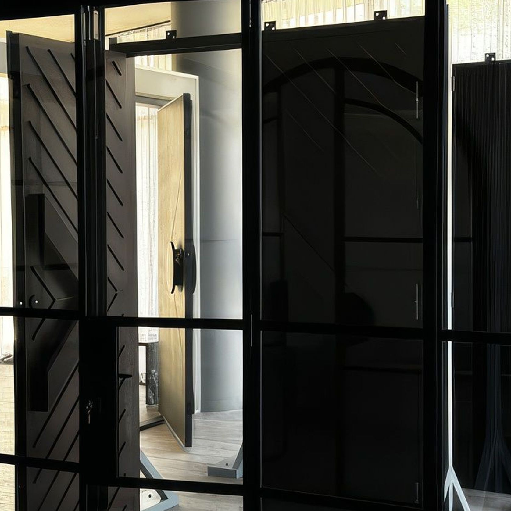 Steel Frame Glass Bifold Doors – Galvanised W40 Profile gallery detail image