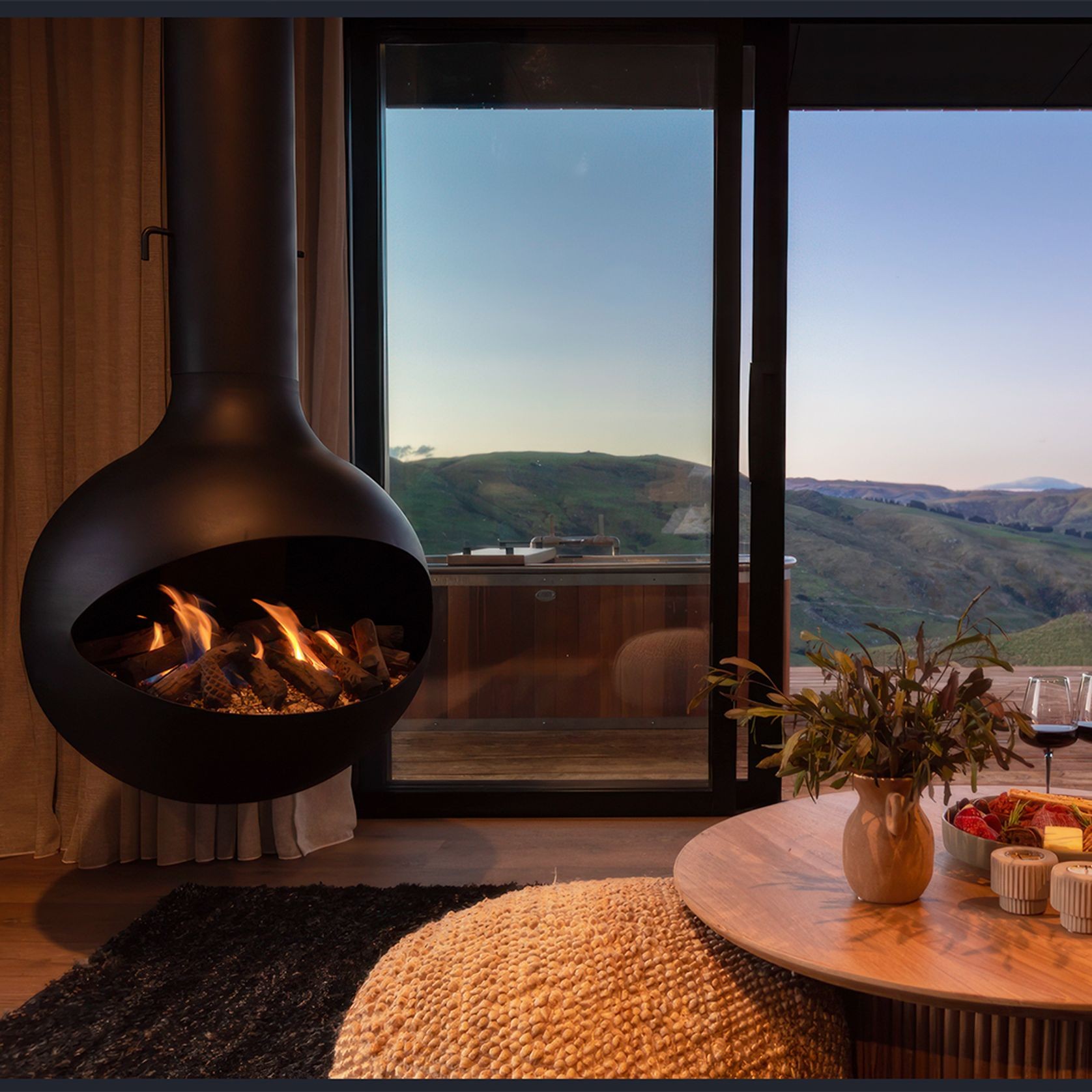 Naked Flame Sphere Suspended Fireplace gallery detail image