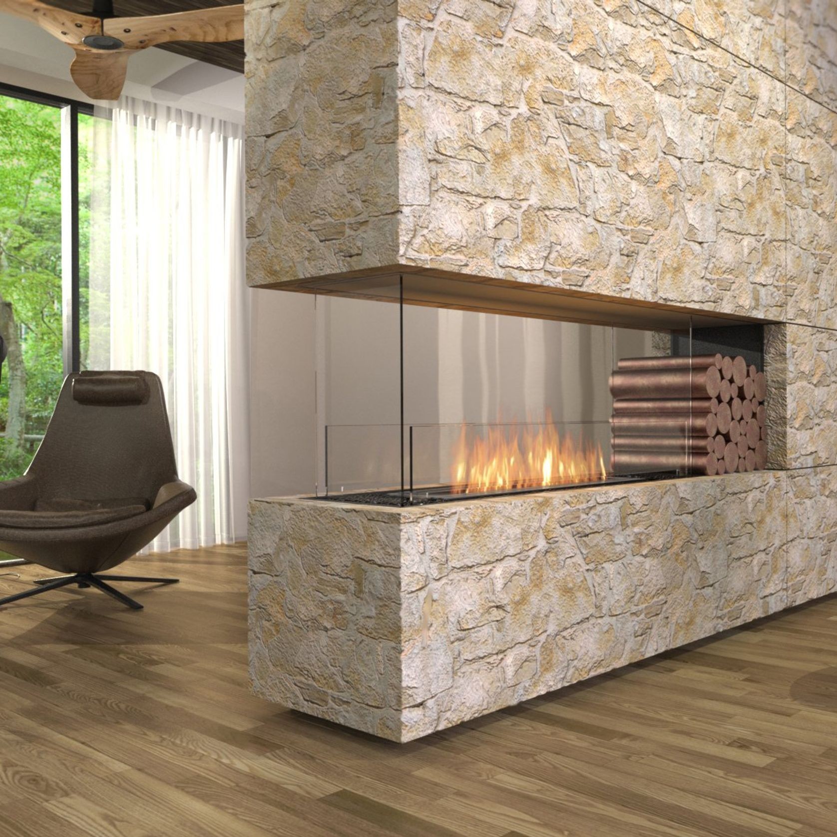 EcoSmart™ Flex 122PN.BXL Peninsula Fireplace Insert gallery detail image
