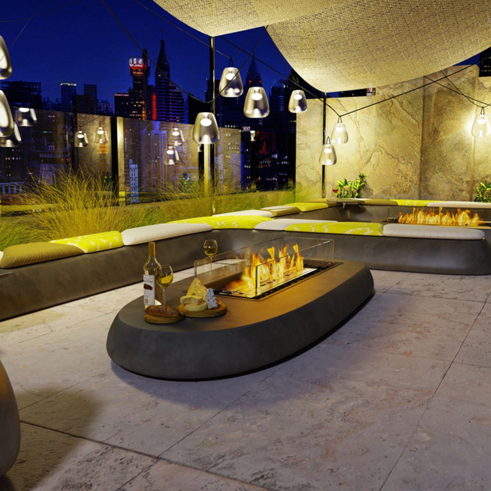 Linear 50 Biofuel Outdoor Fire Pit Kit by EcoSmart+ gallery detail image