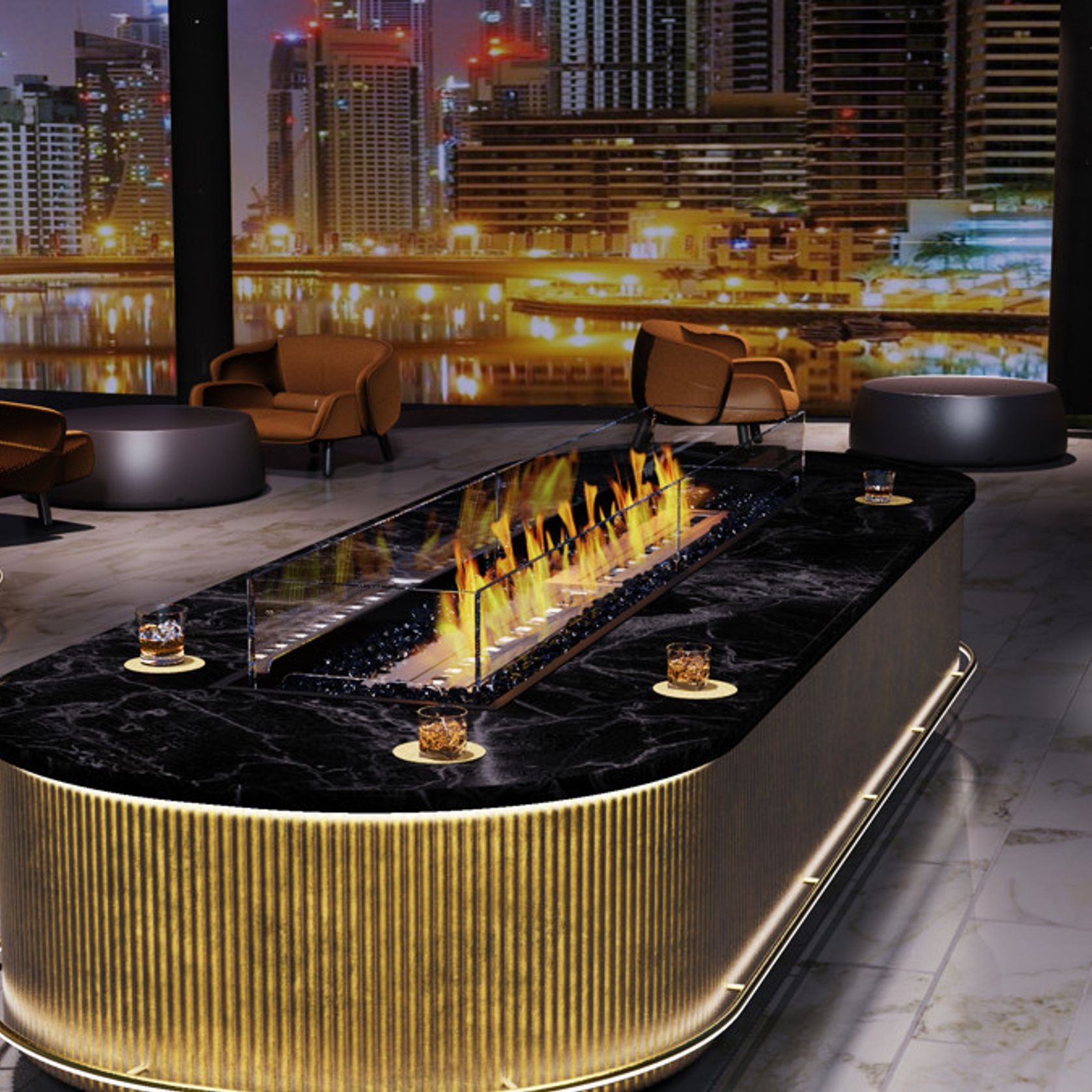 Linear 90 Fire Pit Kit by EcoSmart+ gallery detail image