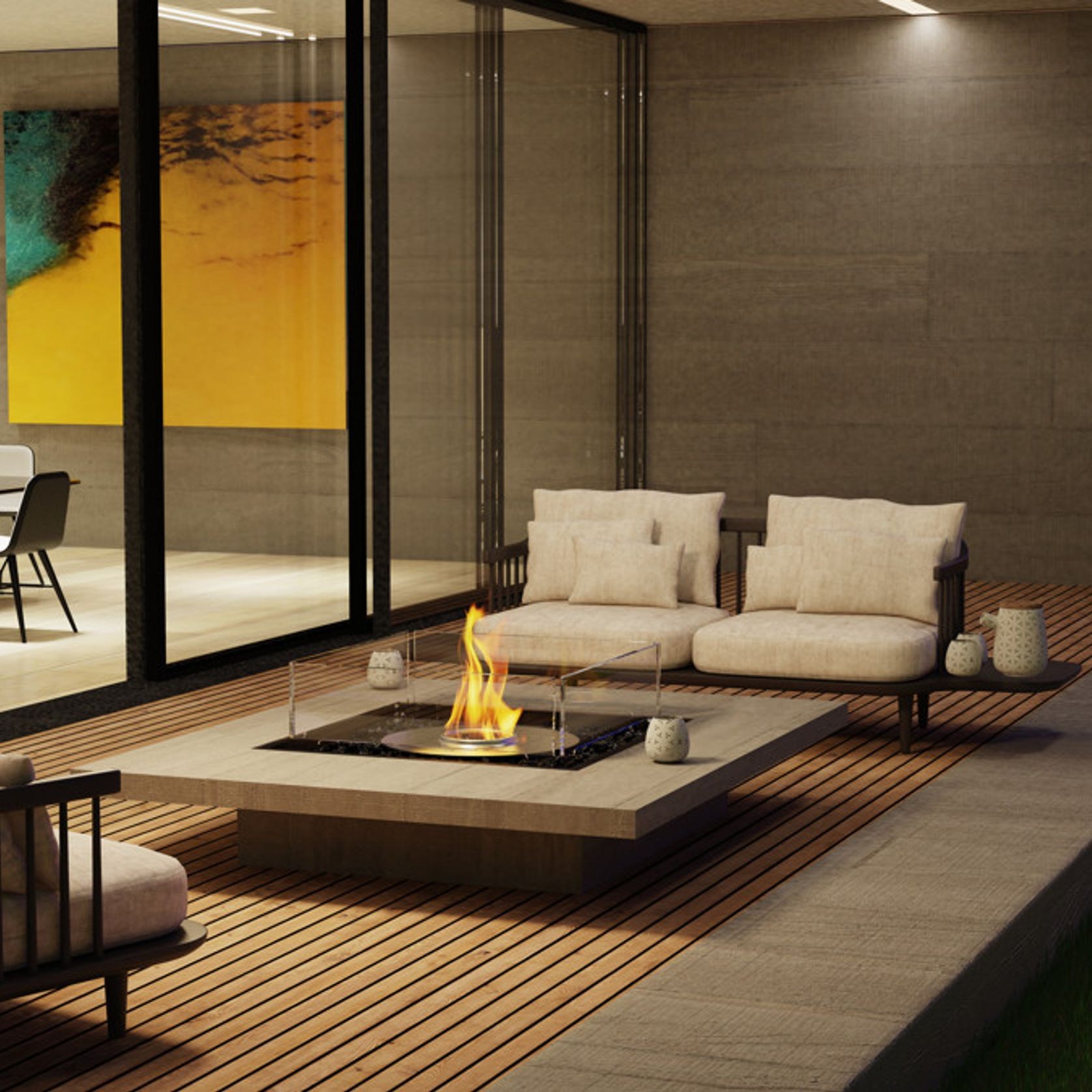 Square 22 Biofuel Outdoor Fire Pit by EcoSmart+ gallery detail image