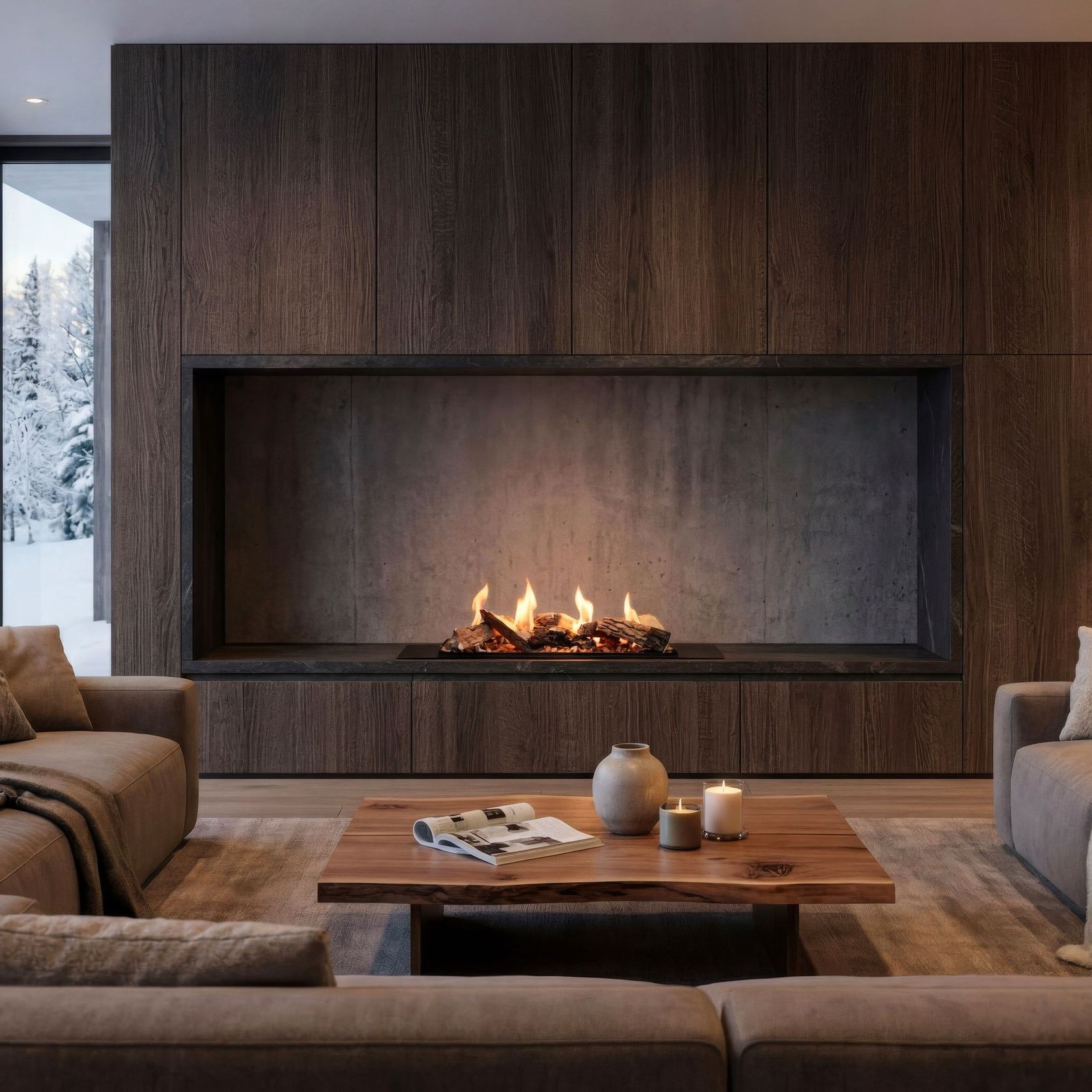 Decoflame BEV LogicWood Log Fireplace 20.5 Hr Burn Time gallery detail image