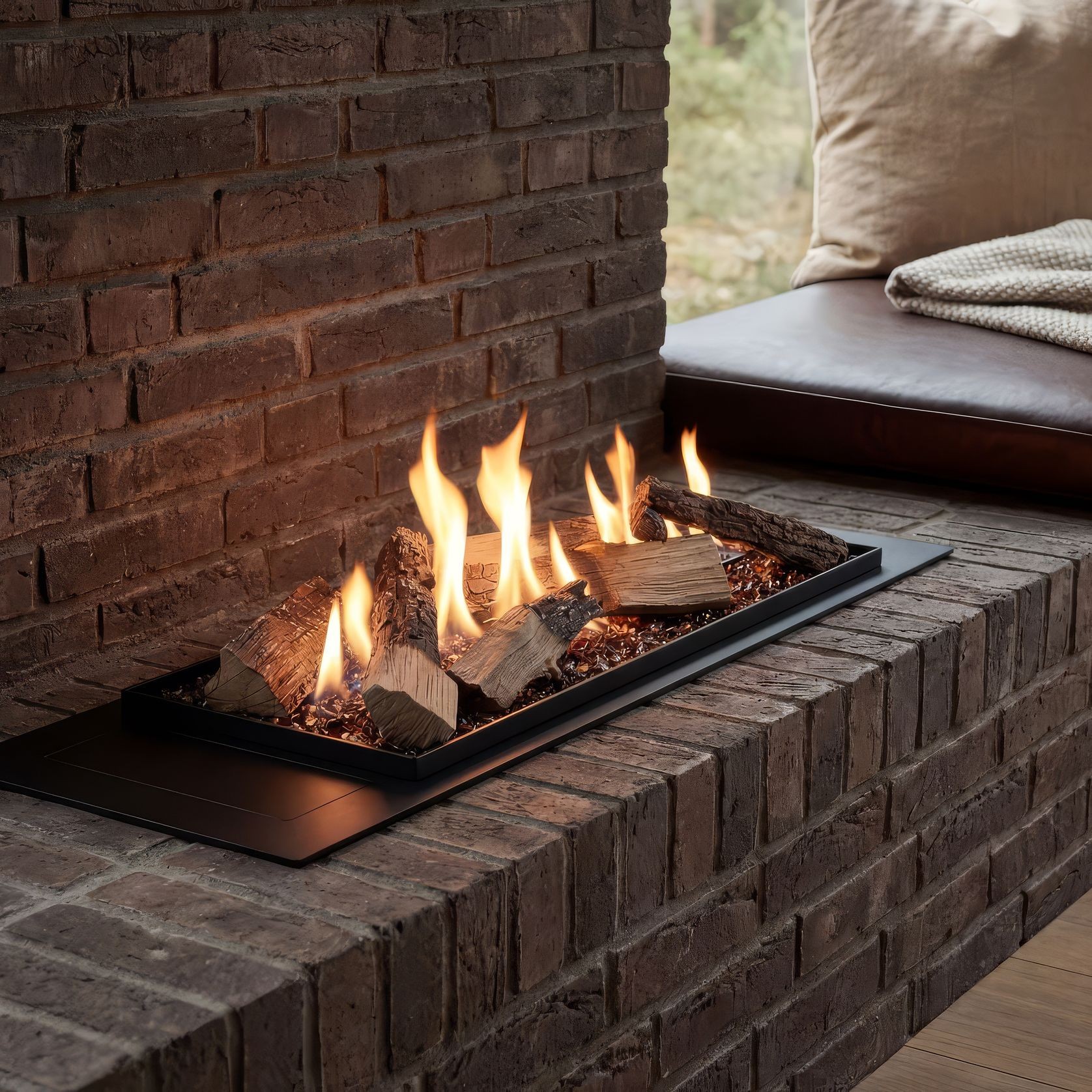 Decoflame BEV LogicWood Log Fireplace 20.5 Hr Burn Time gallery detail image