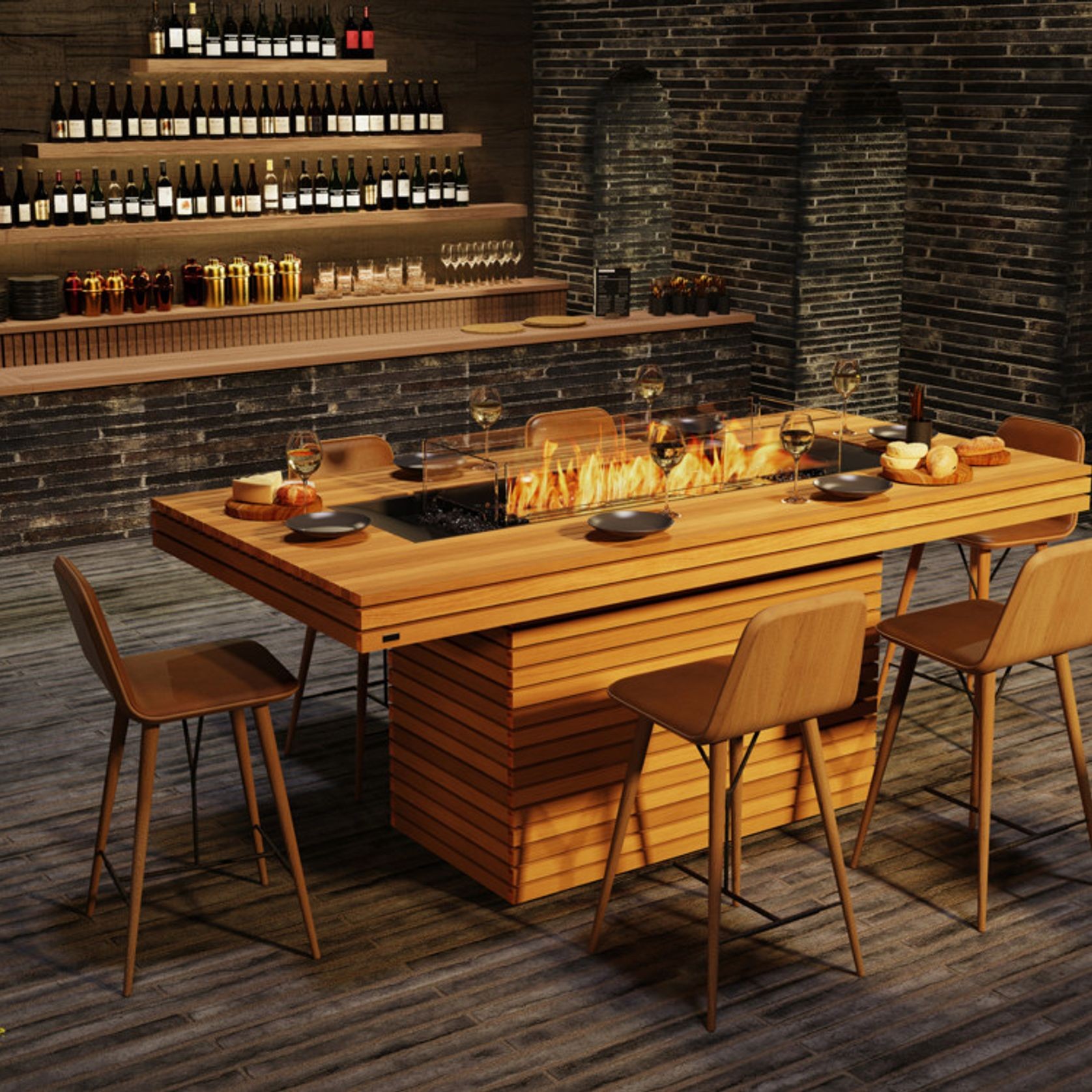 Gin 90 Bar Biofuel Outdoor Fireplace by EcoSmart+ gallery detail image