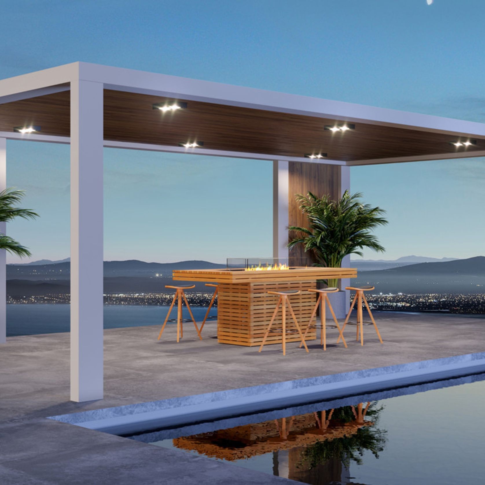 Gin 90 Bar Biofuel Outdoor Fireplace by EcoSmart+ gallery detail image