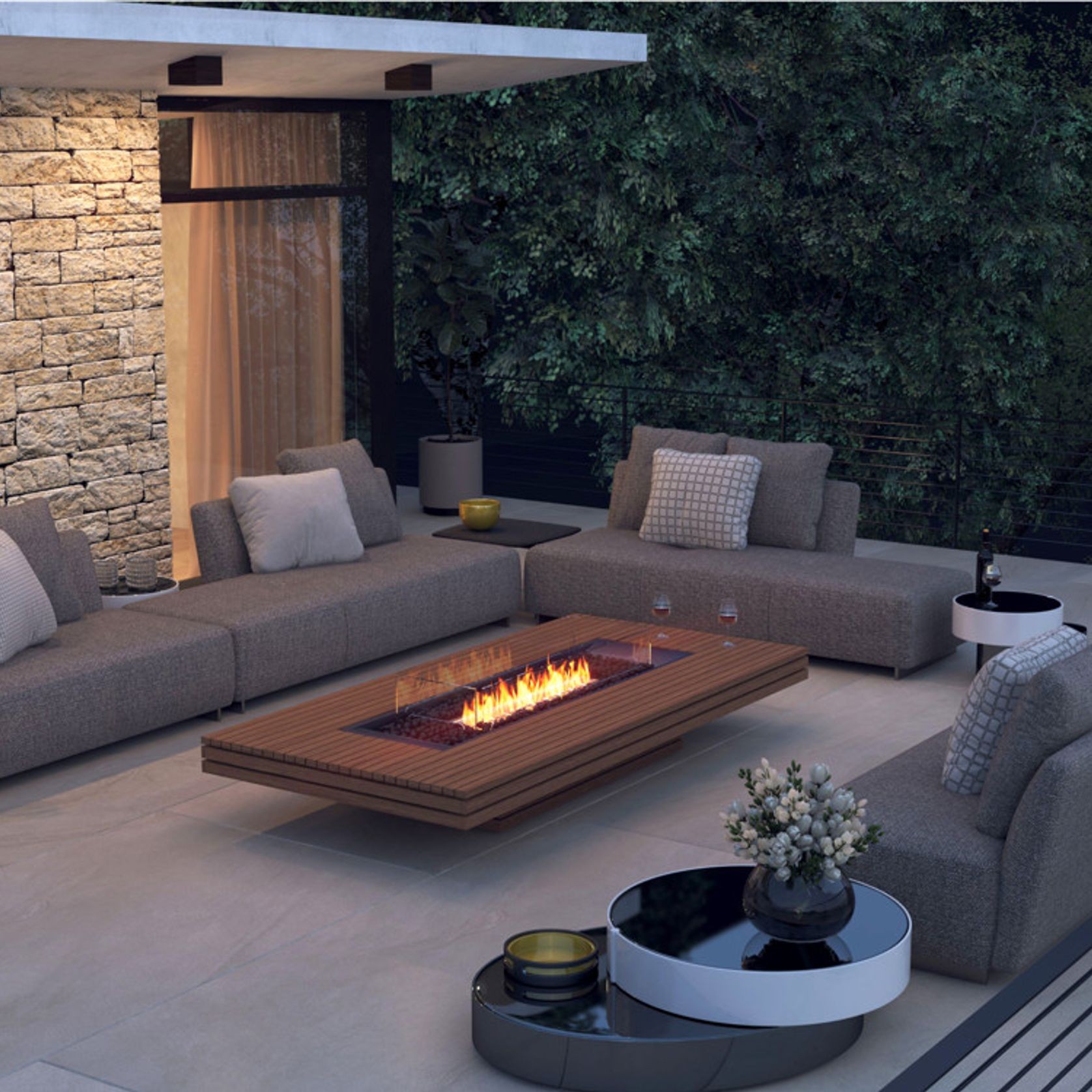 Gin 90 Low Biofuel Outdoor Fireplace by EcoSmart+ gallery detail image