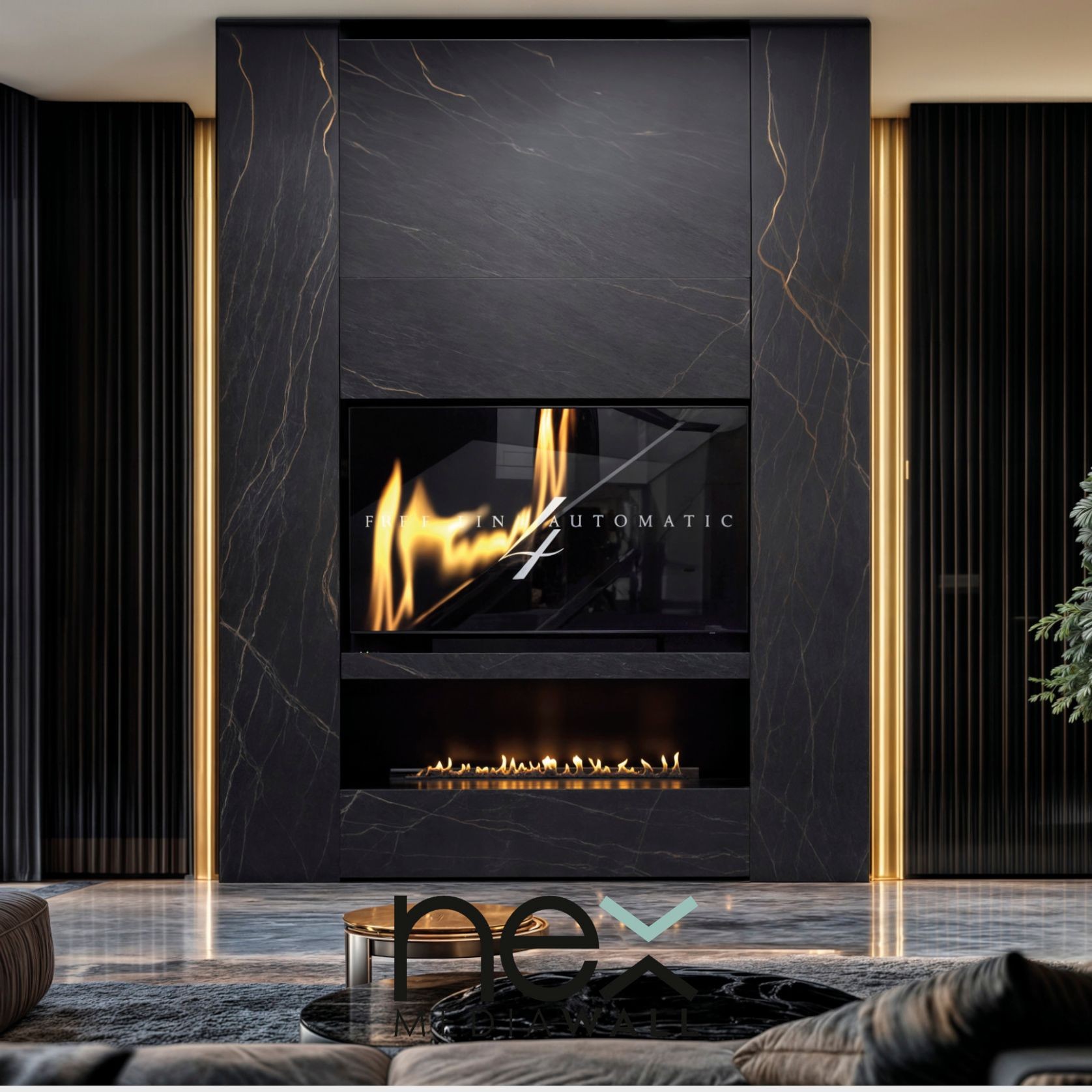 Nex Media Wall Ethanol Fireplace gallery detail image