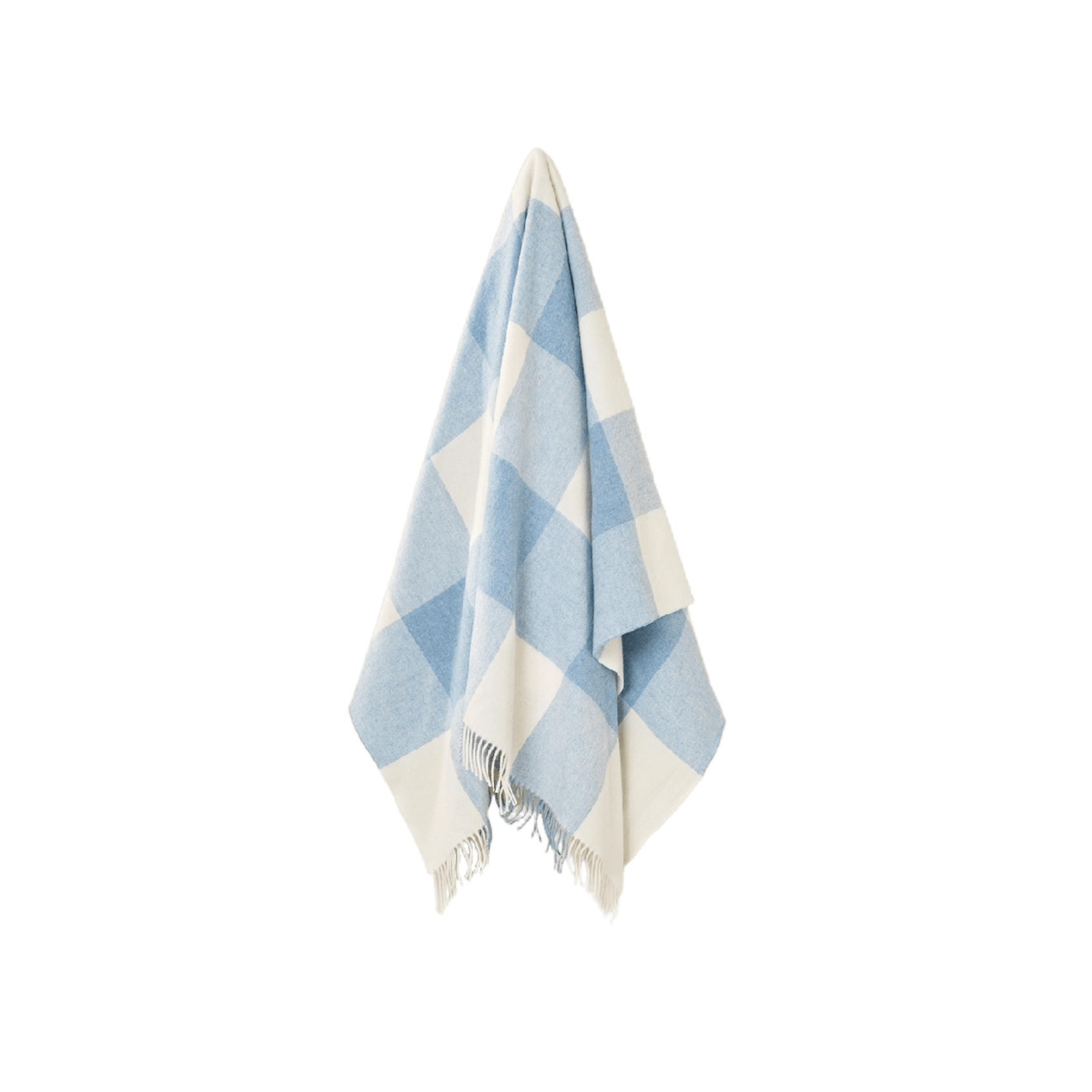 NZ Wool Throw - Checkboard, Aqua Blue | 100% Merino Wool gallery detail image