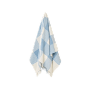 NZ Wool Throw - Checkboard, Aqua Blue | 100% Merino Wool gallery detail image
