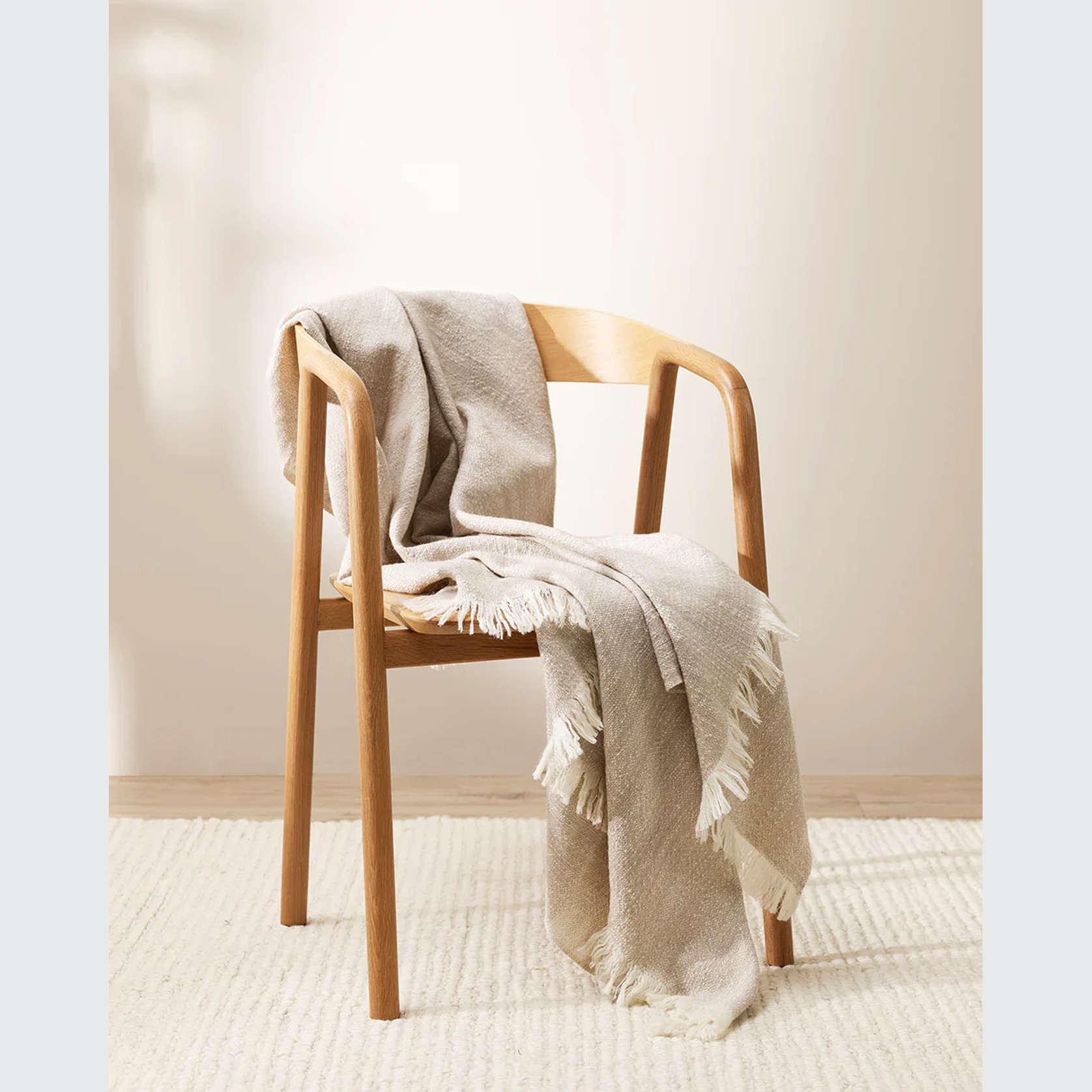 Baya Perendale Throw - Oatmeal | 100% Wool gallery detail image