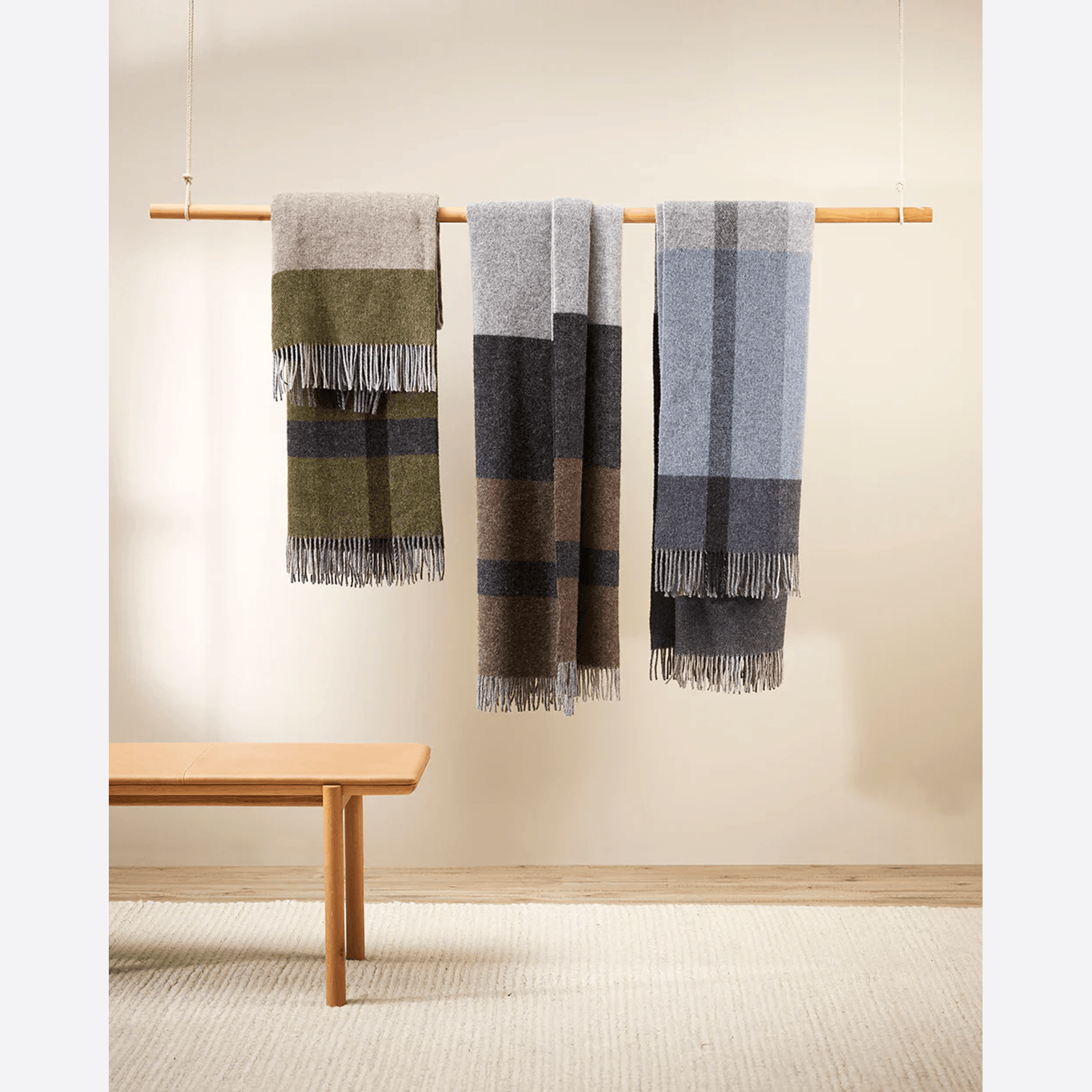 Baya Brunswick Throw - Bracken | Pure NZ Wool gallery detail image
