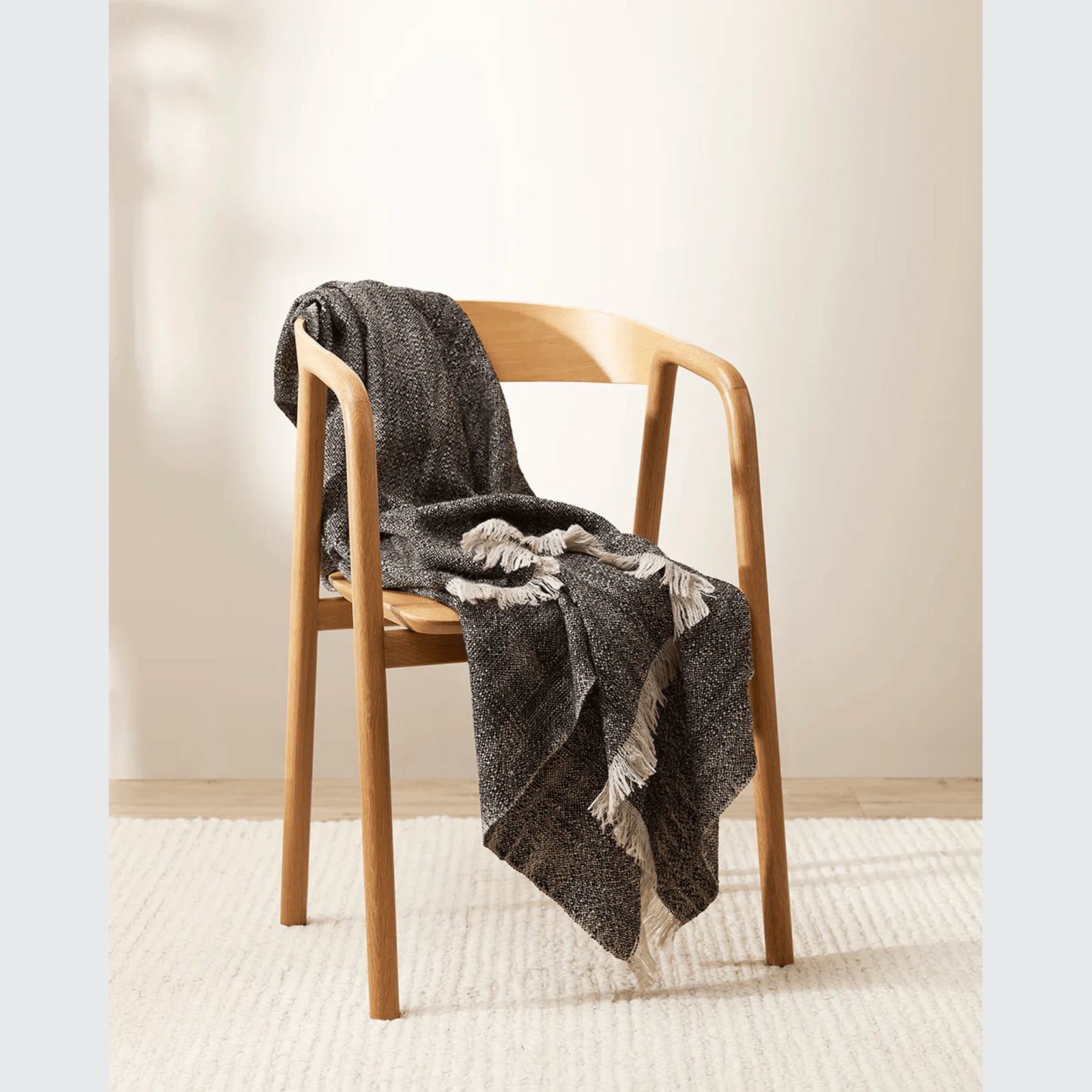 Baya Perendale Throw - Black | 100% Wool gallery detail image