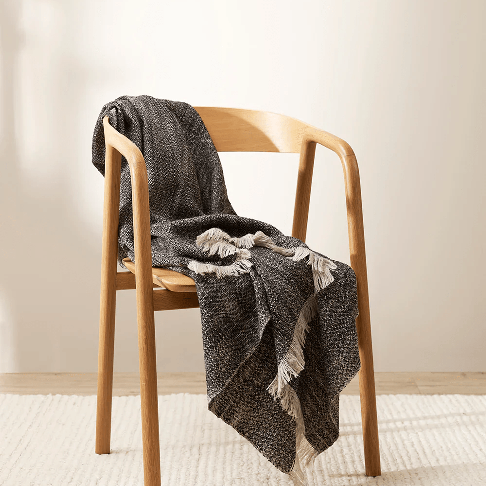 Baya Perendale Throw - Black | 100% Wool gallery detail image