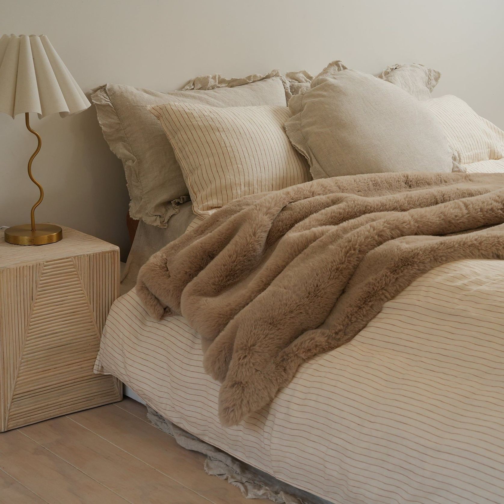 Vegan Fur Throw - Big Bear Pewter gallery detail image