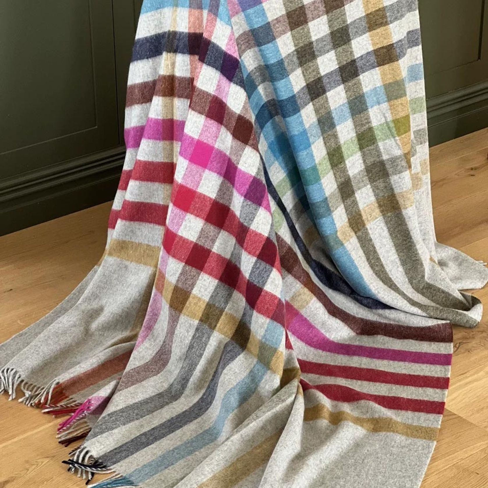 NZ Merino Throw Blanket - Henley Grey | 100% Pure Wool gallery detail image