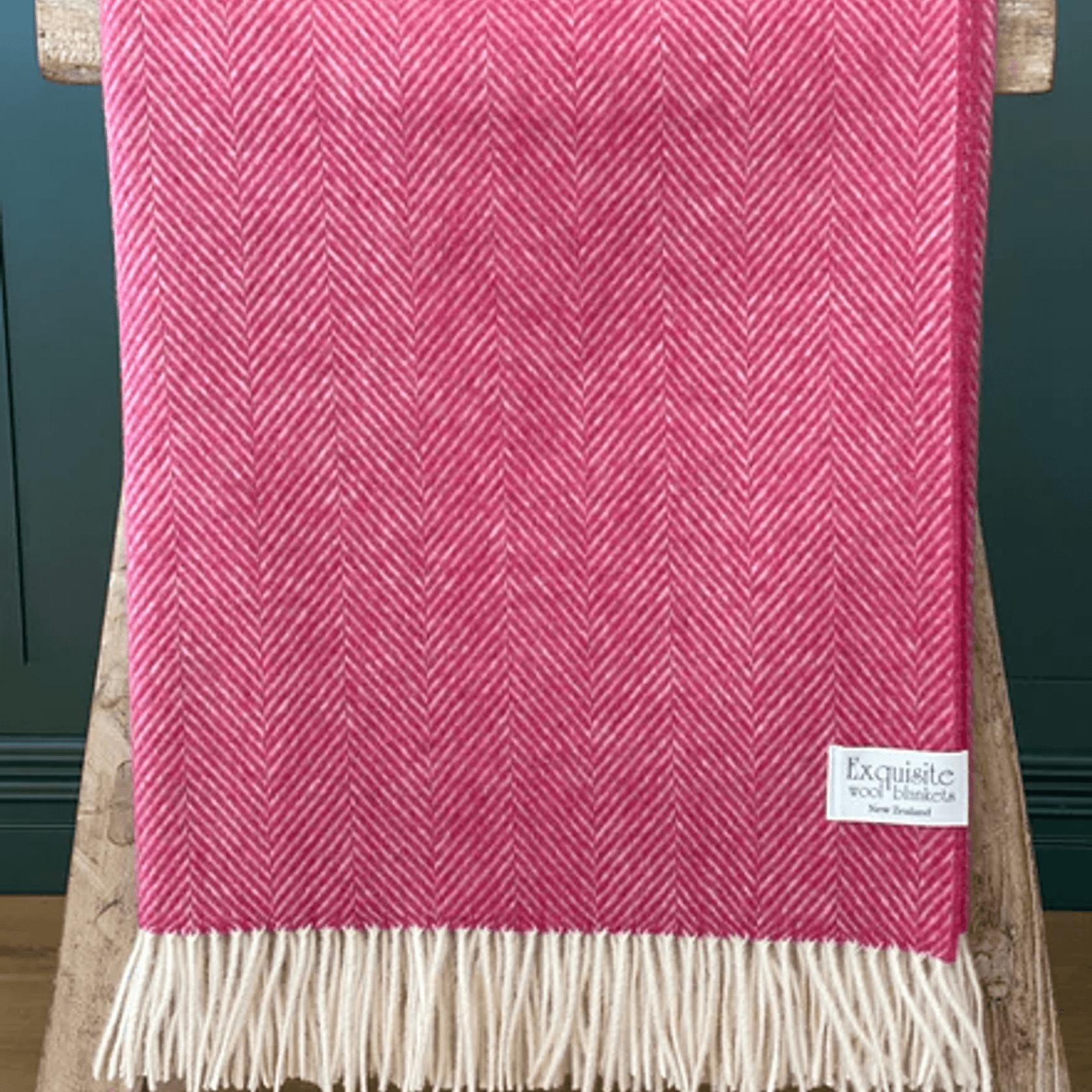 NZ Wool Throw - Herringbone, Candy | 100% Merino Wool gallery detail image
