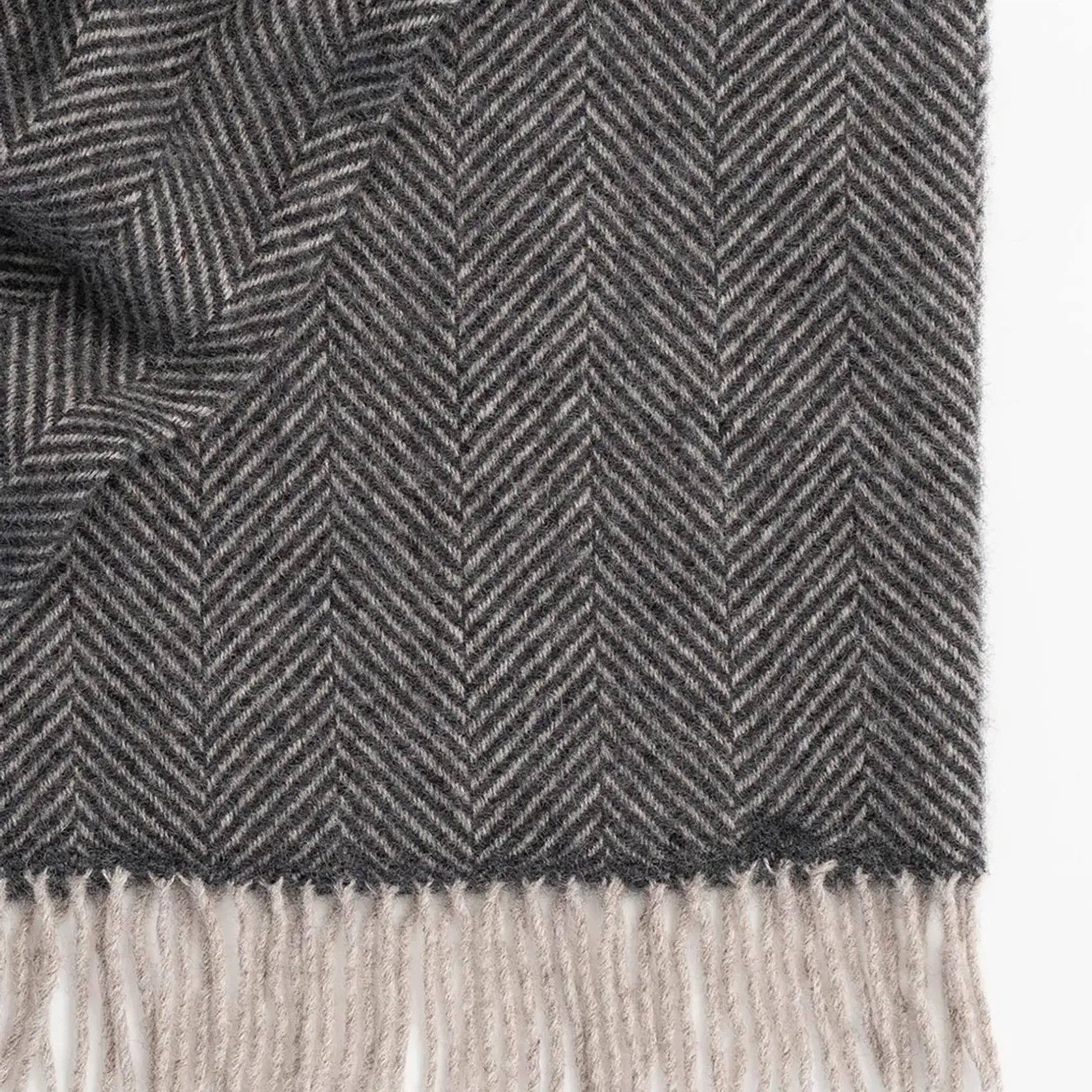 Weave Lerwick Throw Blanket - Charcoal | 100% Wool gallery detail image
