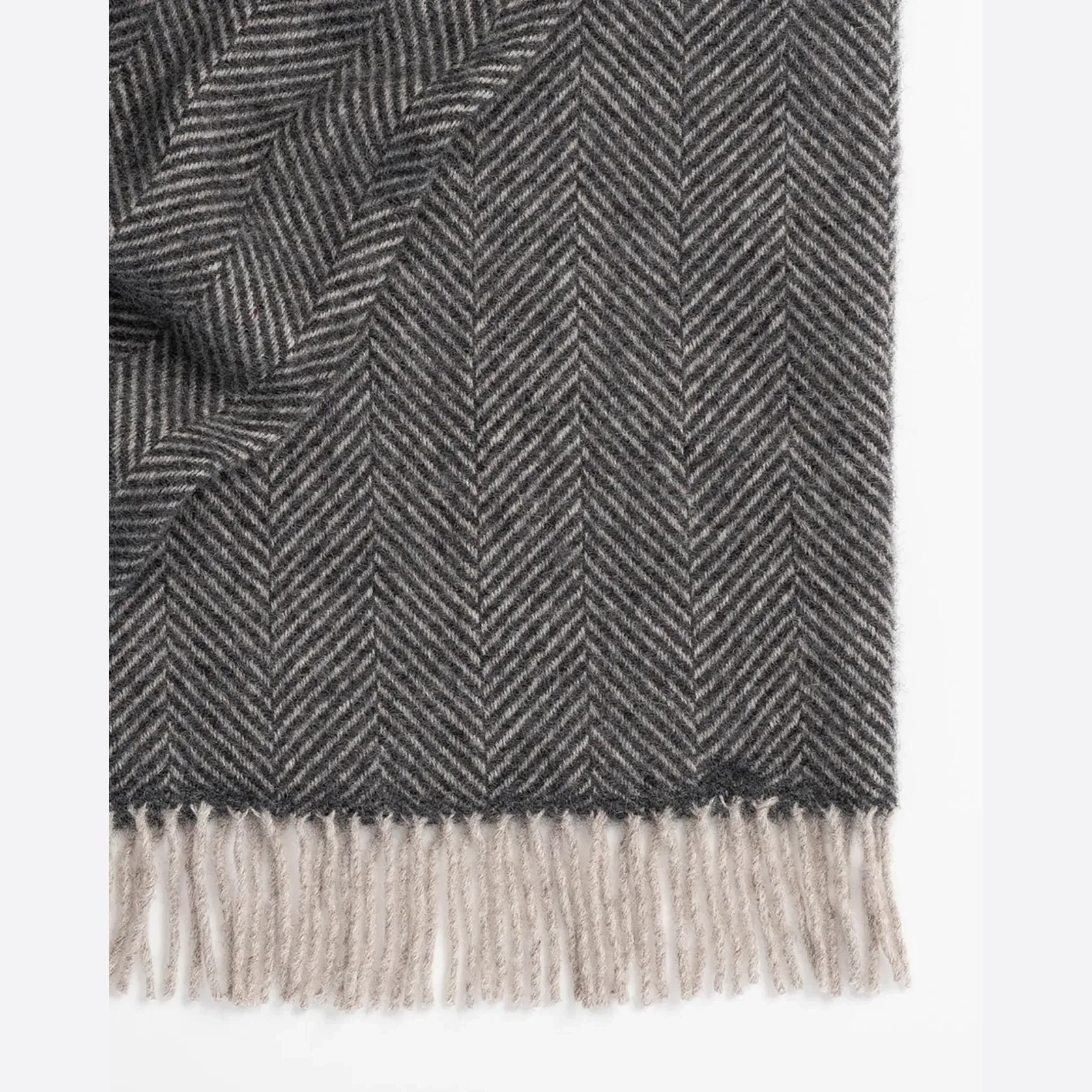 Weave Lerwick Throw Blanket - Charcoal | 100% Wool gallery detail image