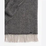 Weave Lerwick Throw Blanket - Charcoal | 100% Wool gallery detail image