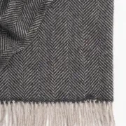 Weave Lerwick Throw Blanket - Charcoal | 100% Wool gallery detail image