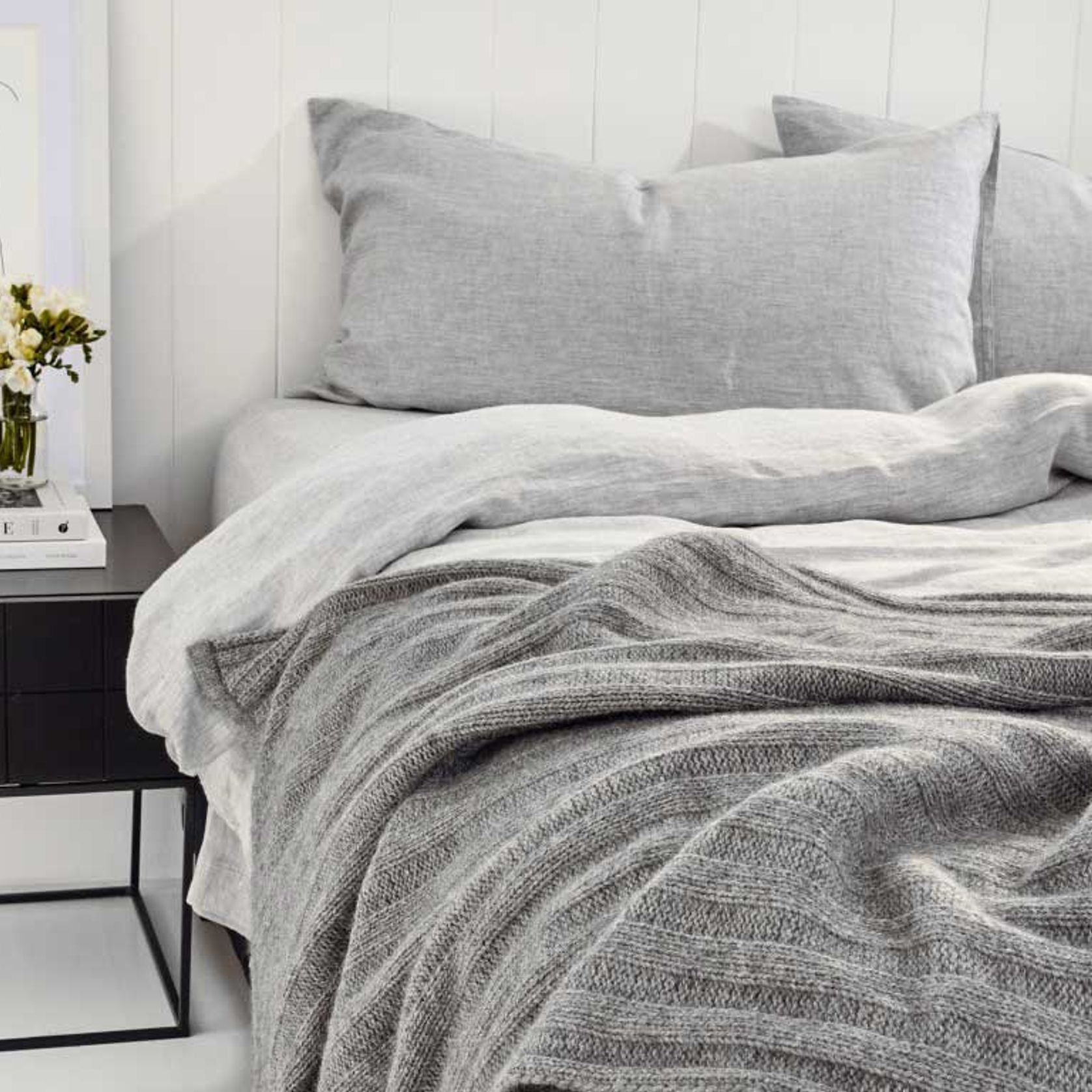 Chunky Rib Angora & Merino Wool Throws gallery detail image