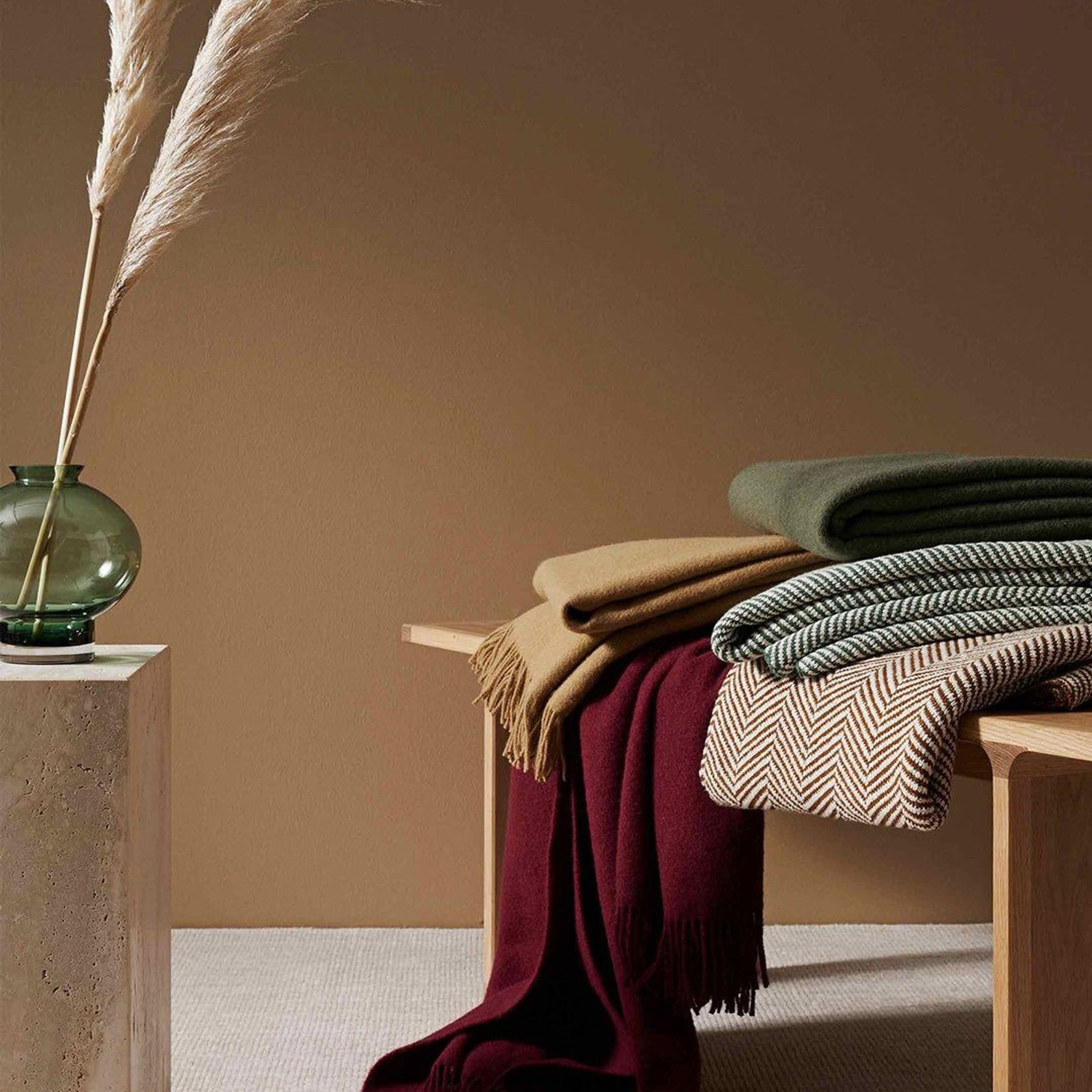 Weave Home Nevis Throw Blanket - Rhubarb | NZ Lambswool gallery detail image